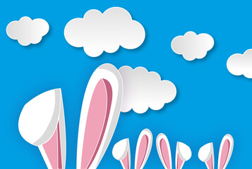 Ostern, Ohre, osterhase, wolken, Osterfest, häschen, löffel, kaninchen, himmel, grafik, comic, cloud, niedlich, haustier, nager