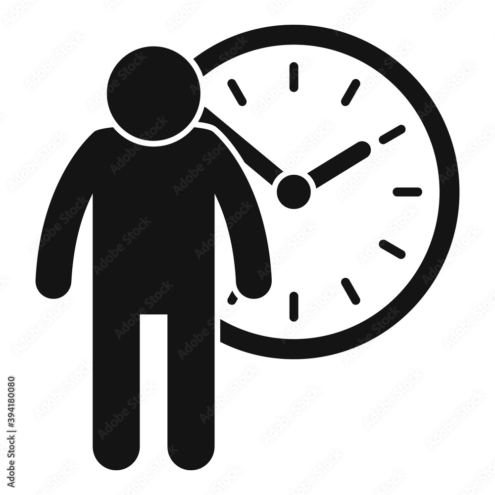 Poster recruiter work time icon. simple illustration of recruiter work time vector icon for web design isol