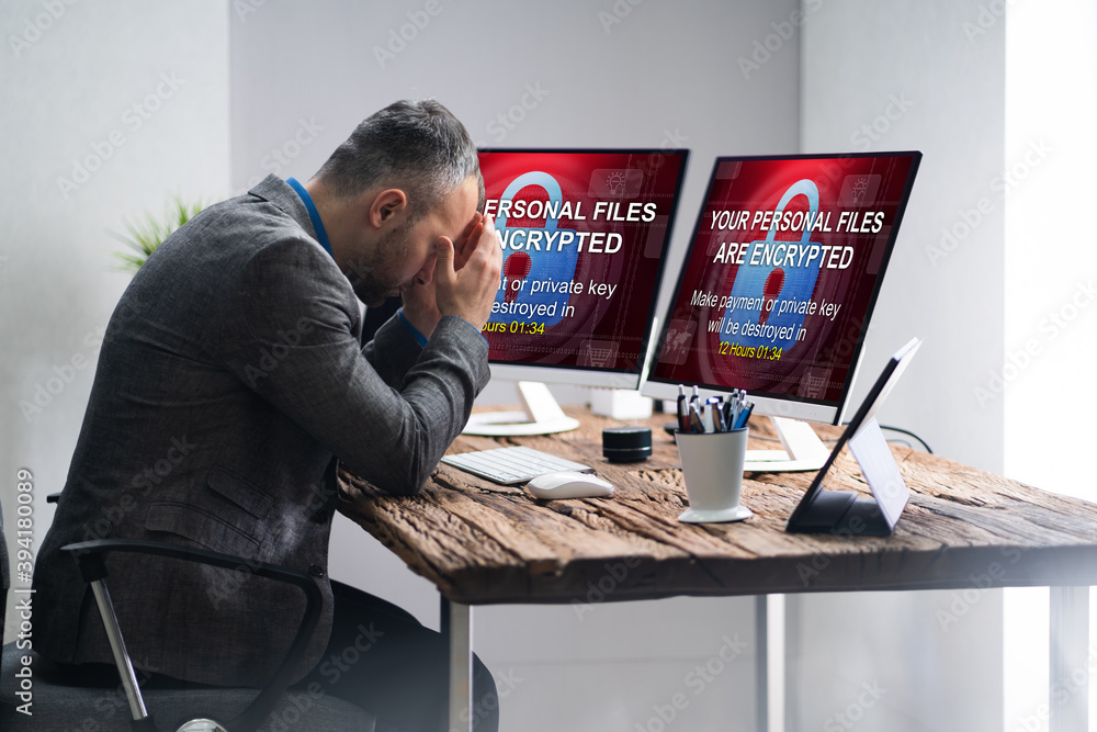 Poster Encrypted Files And Data Cyber Attack
