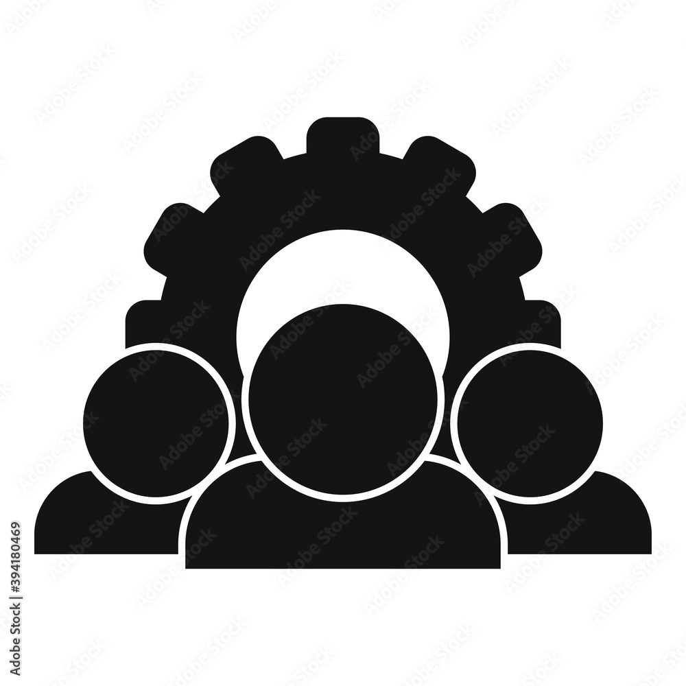 Poster recruiter work group icon. simple illustration of recruiter work group vector icon for web design is