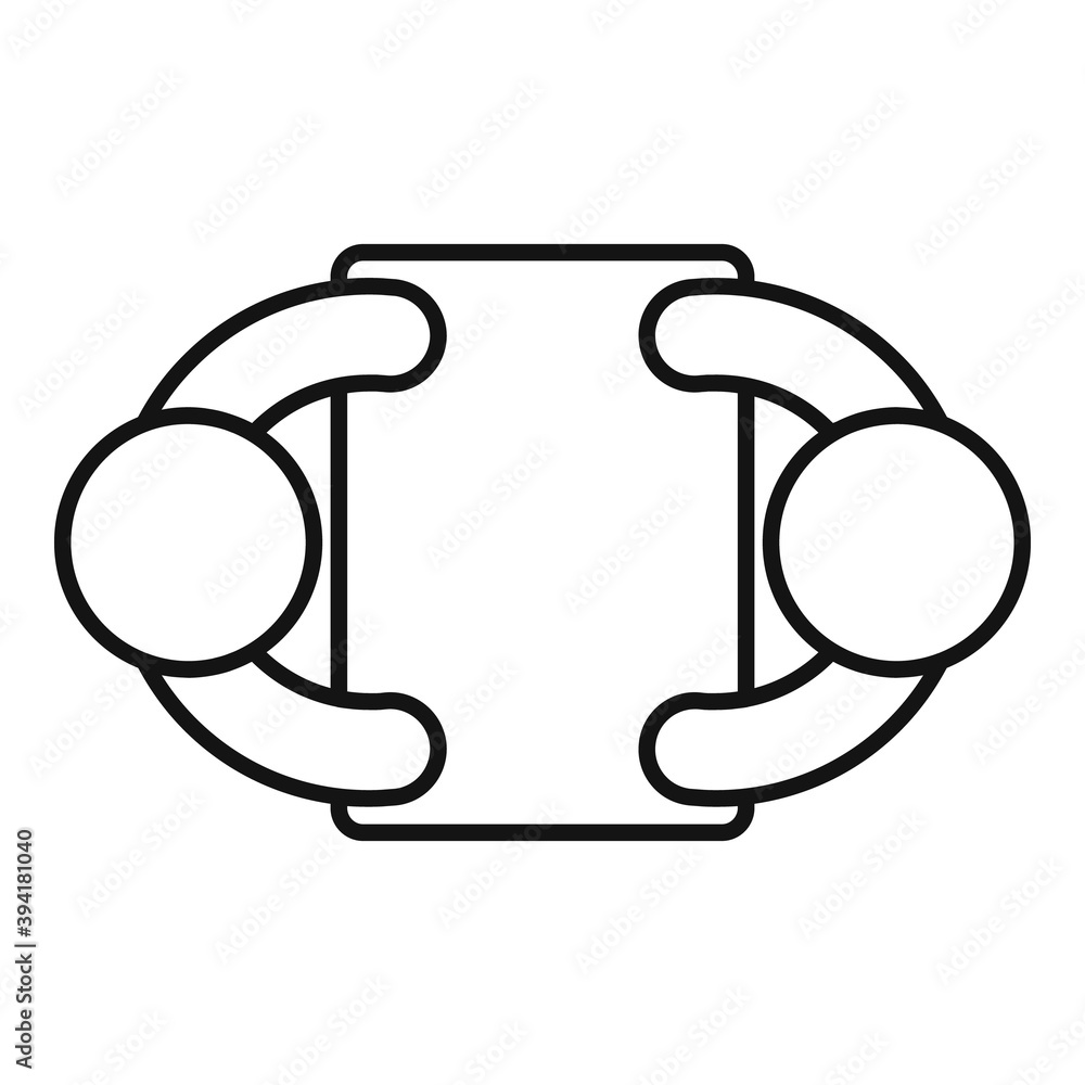 Poster recruiter conversation icon. outline recruiter conversation vector icon for web design isolated on w