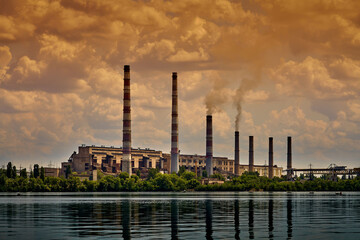factory, industry, plant, power, oil, refinery, industrial, pollution, smoke, chimney, gas, energy, river, sky, chemical, tower, night, environment, water, sunset, fuel, petrochemical, technology, pet