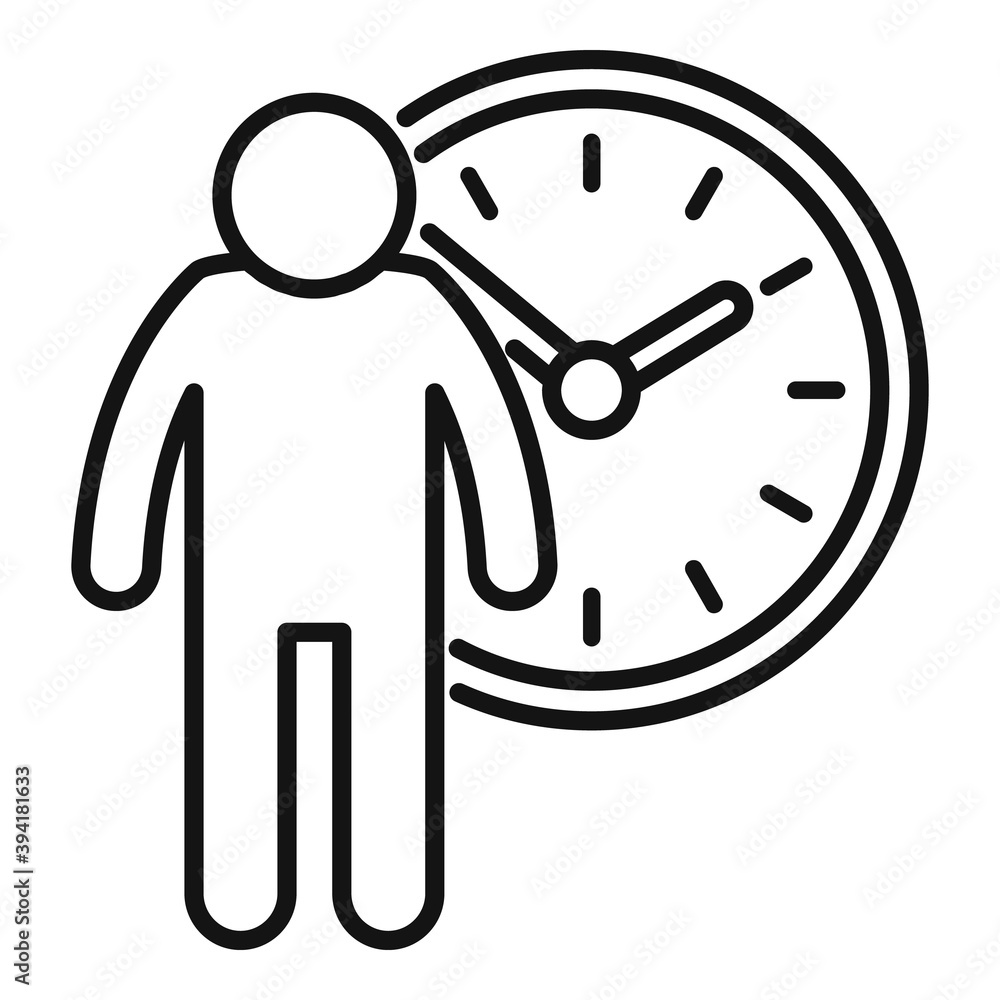 Poster recruiter work time icon. outline recruiter work time vector icon for web design isolated on white b
