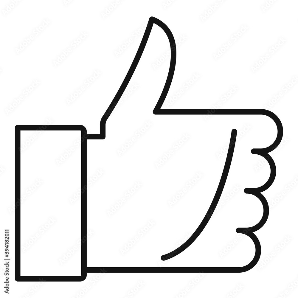 Poster recruiter thumb up icon. outline recruiter thumb up vector icon for web design isolated on white bac