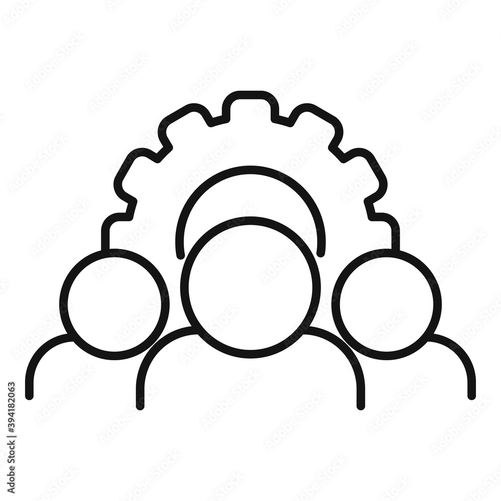 Poster recruiter work group icon. outline recruiter work group vector icon for web design isolated on white