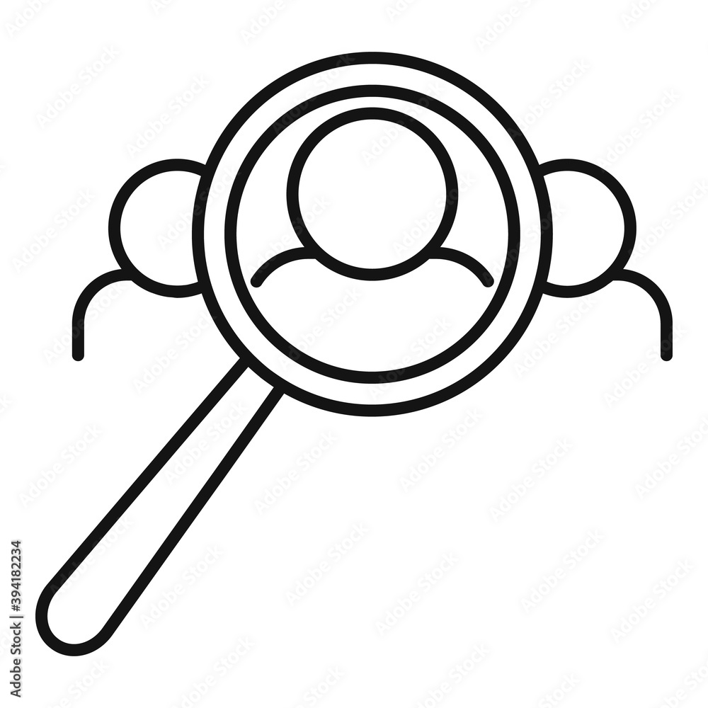 Poster recruiter search person icon. outline recruiter search person vector icon for web design isolated on
