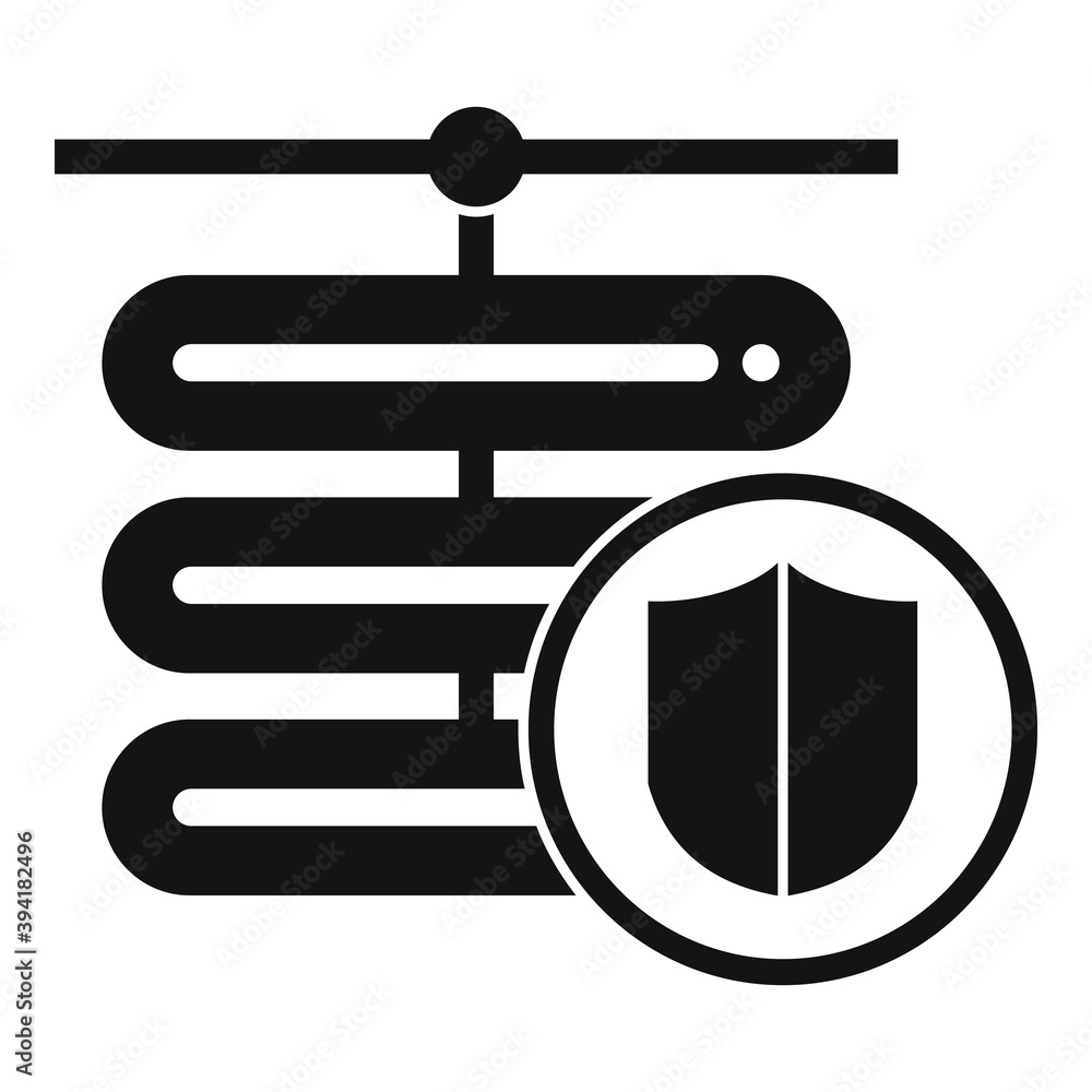 Poster network server protect icon. simple illustration of network server protect vector icon for web desig