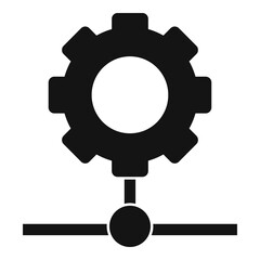 Gear network icon. Simple illustration of gear network vector icon for web design isolated on white background