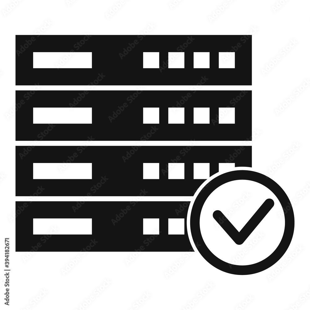 Poster protected server icon. simple illustration of protected server vector icon for web design isolated o