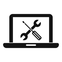 Laptop repair icon. Simple illustration of laptop repair vector icon for web design isolated on white background