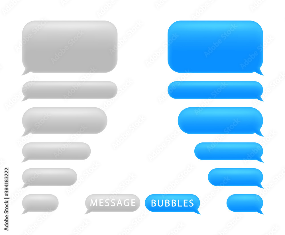 Poster set of message bubbles. chat speech bubbles. phone chat for text sms. vector.