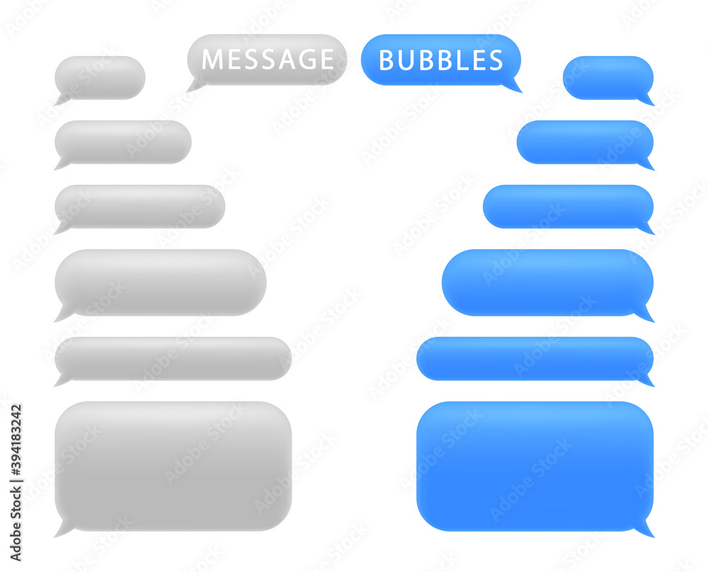 Poster set of message bubbles. chat speech bubbles. phone chat for text sms. vector.