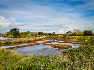 Salt pans in the West of France a area big producer of 