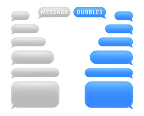 Set of message bubbles. Chat speech bubbles. Phone chat for text sms. Vector.