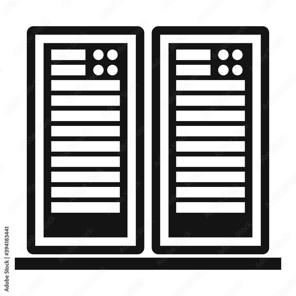 Aufkleber server data rack icon. simple illustration of server data rack vector icon for web design isolated o