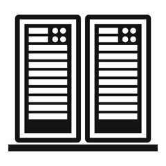 Server data rack icon. Simple illustration of server data rack vector icon for web design isolated on white background