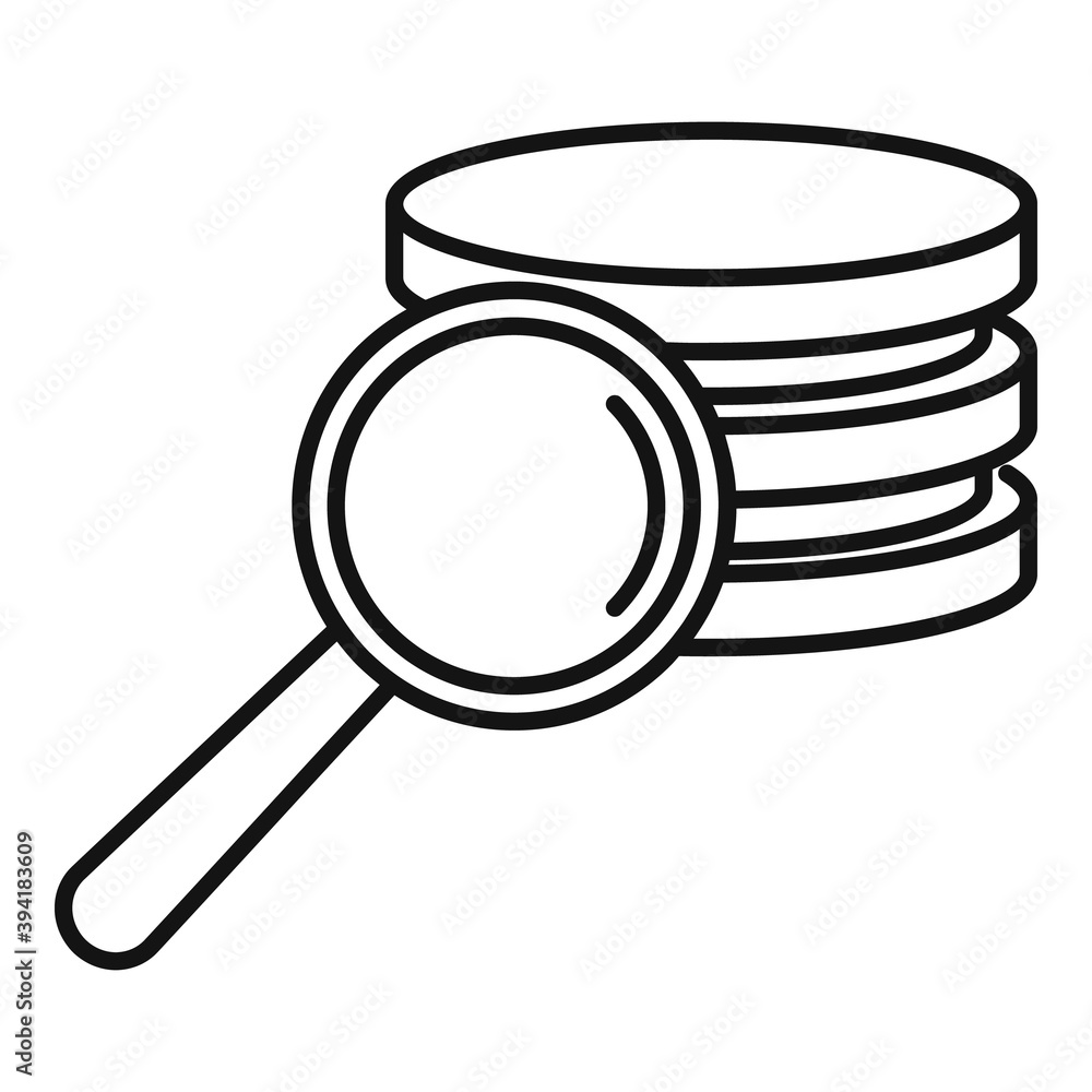 Poster search server secured icon. outline search server secured vector icon for web design isolated on whi