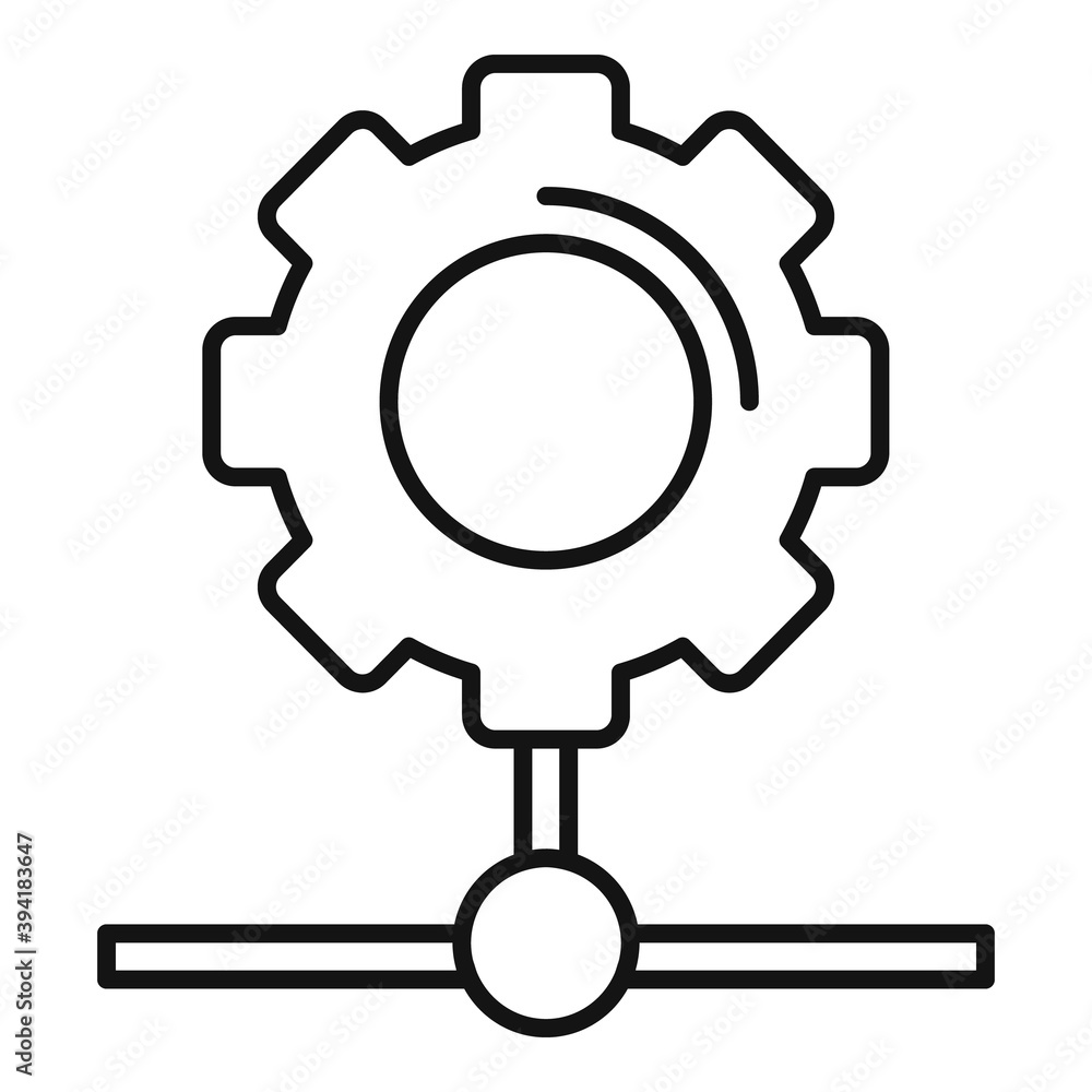 Aufkleber gear network icon. outline gear network vector icon for web design isolated on white background