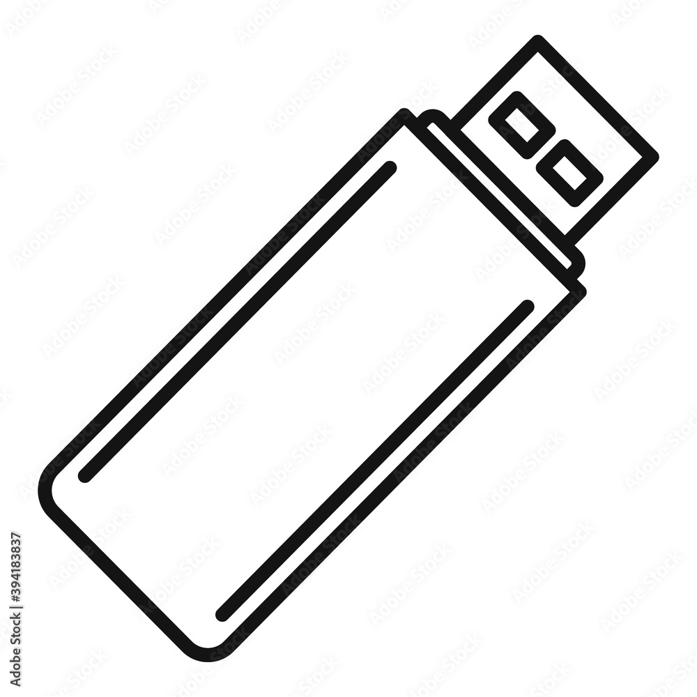 Poster usb flash icon. outline usb flash vector icon for web design isolated on white background