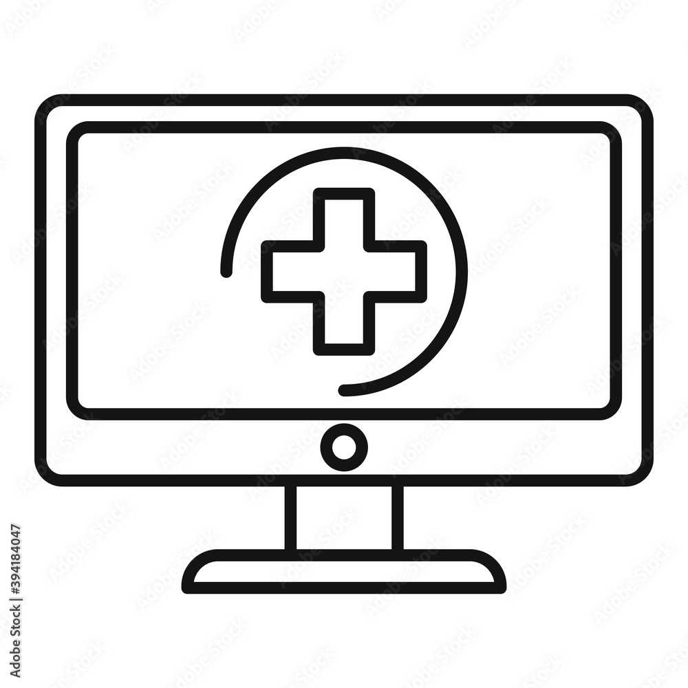 Poster server it admin help icon. outline server it admin help vector icon for web design isolated on white