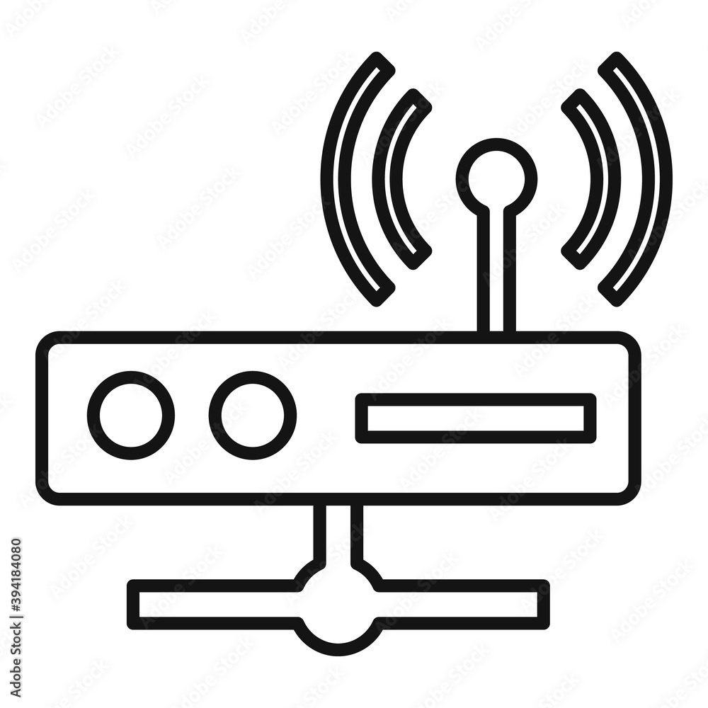 Poster server wireless router icon. outline server wireless router vector icon for web design isolated on w