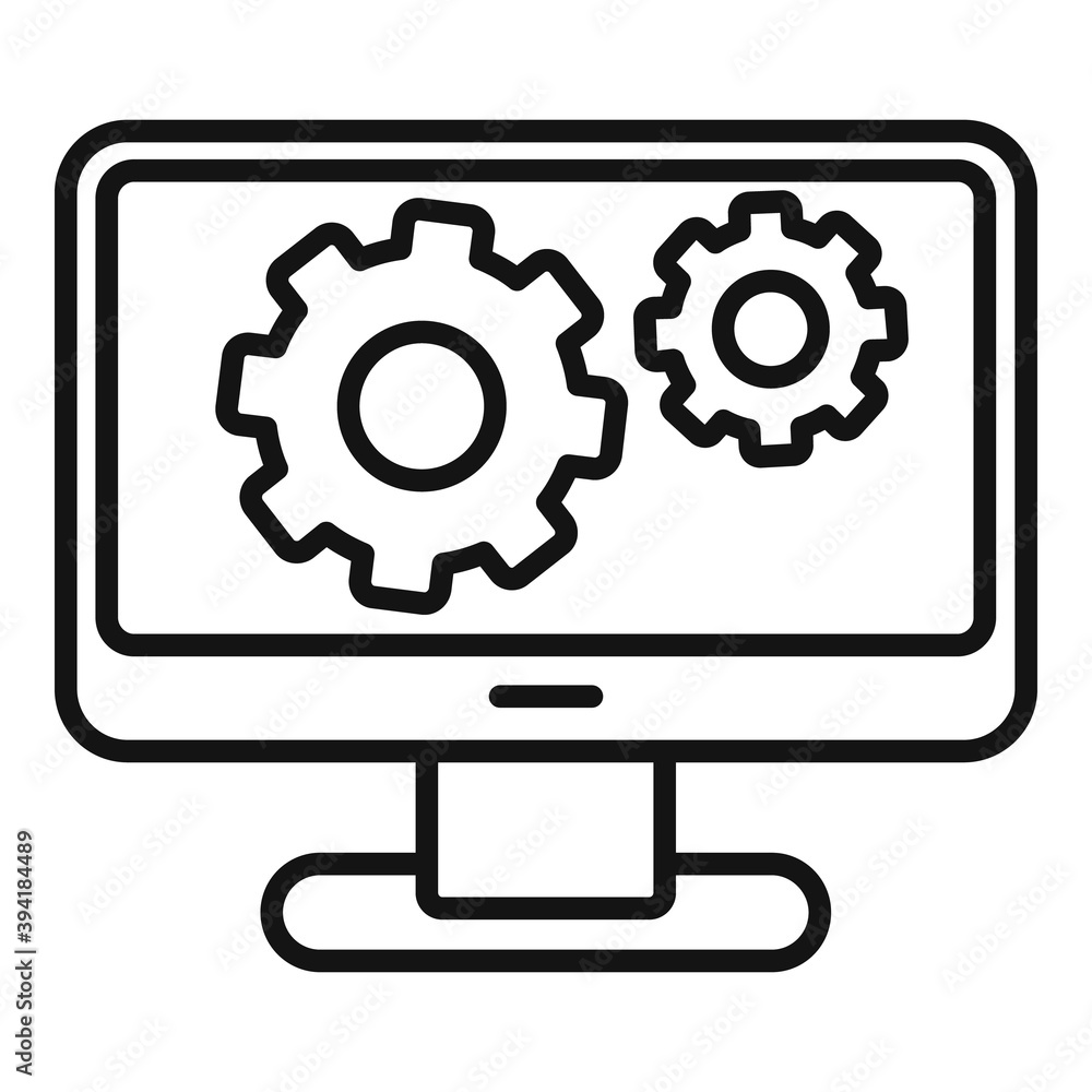 Poster server update data icon. outline server update data vector icon for web design isolated on white bac