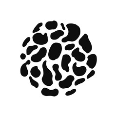 abstract spot of dots, vector illustration. black elements are collected in an abstract flower. For patterns, tableware design, Wallpaper, packaging.