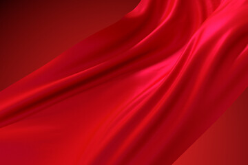 Red cloth, flowing by the wind, 3d rendering.