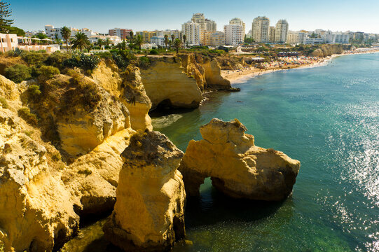 Beach, rocks and cliffs,Arma&ccedil;&atilde;o de P&ecirc;ra, Algarve Portugal