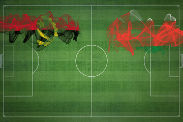 Angola vs Oman Soccer Match, national colors, national flags, soccer field, football game, Copy...