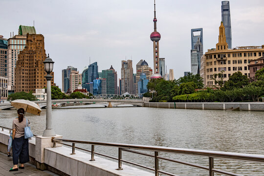 Shanghai skyline, Shanghai downtown district in china