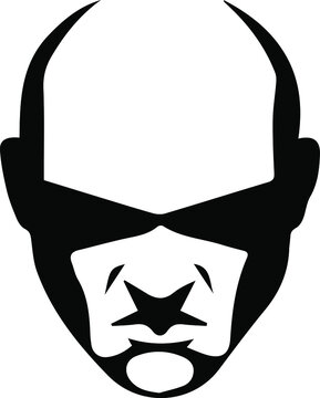 Bald angry man black and white vector image