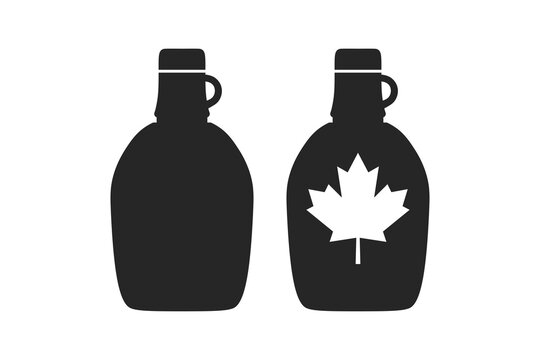 Maple Syrup bottle. Simple icon set. Flat style element for graphic design. Vector EPS10 illustration.