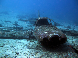 Underwater Airplane wreck at Moalboal Cebu Philippines