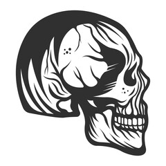 Vintage Hand drawn Human Skull