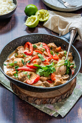 Indonesian-style chicken in peanut butter sauce