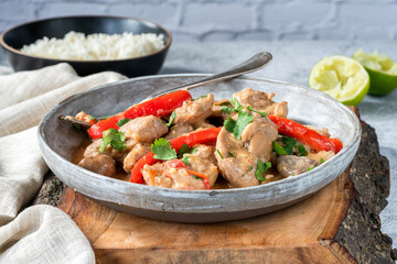 Indonesian-style chicken in peanut butter sauce
