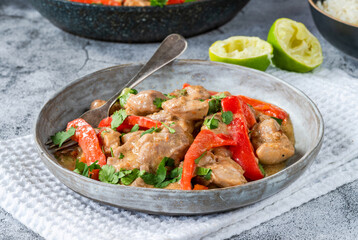 Indonesian-style chicken in peanut butter sauce