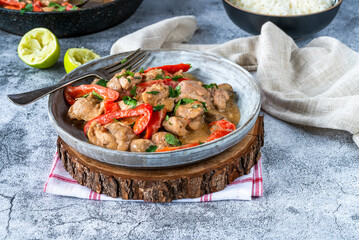 Indonesian-style chicken in peanut butter sauce