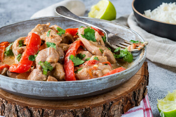 Indonesian-style chicken in peanut butter sauce