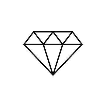 Diamond gemstone vector icon for jewelry apps and websites