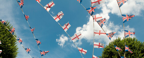 EASTBOURNE, ENGLAND 14th July 2011 - Flags and bunting fly outside a pub.