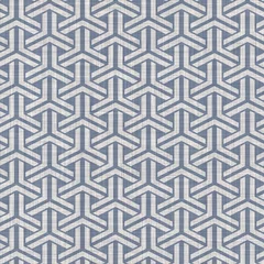 Tafelkleed Naadloze Franse boerderij linnen geometrische blok print achtergrond. Provence blauw grijze rustieke patroon textuur. Shabby chique stijl oud geweven vervagen textiel all-over print. © Limolida Studio