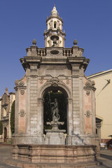 Historic town of Santiago de Queretaro, Neptune’s Fountain, Province of Queretaro, Mexico, UNESCO...