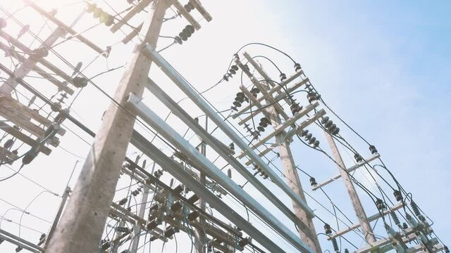 High power electric substation dolly shot