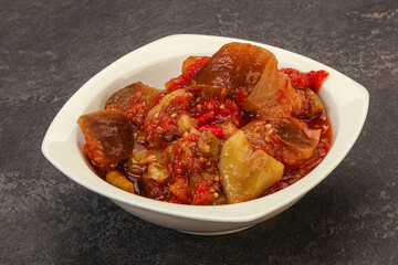 Caucasian vegan cuisine - ajapsandali with vegetables