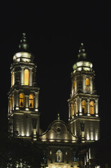 Fototapeta na wymiar Historic town of Campeche, Cathedral of Nuestra Senora de la Concepcion at night, Province of Campeche, Yucatan peninsula, Mexico, UNESCO World Heritage Site