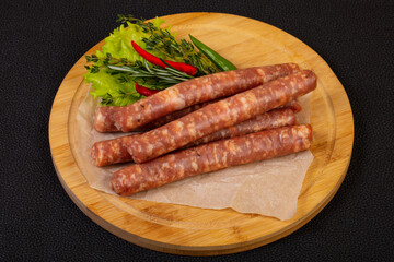Pork sausages for grill