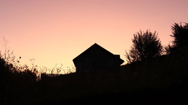 Sunrise over a house, Floresti, Cluj, Romania