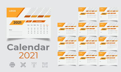 2020 Corporate Colorful Desk Calendar  Design For Your Company Branding 